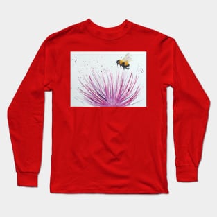 Bumble bee and Pink Flower Long Sleeve T-Shirt